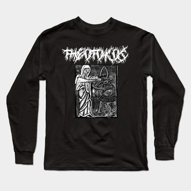 Virgin Mary Punching The Devil Metal Hardcore Punk Gothic Long Sleeve T-Shirt by thecamphillips